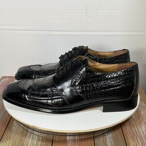 Stacy Adams Men's Genuine Snake Skin and Leather  Men's Size 12M Black Lace up D